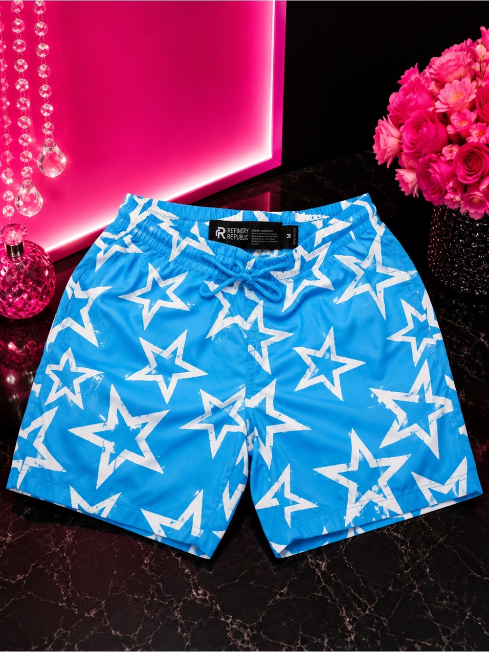 Refinery Republic Blue Star Men's Swim Trunks